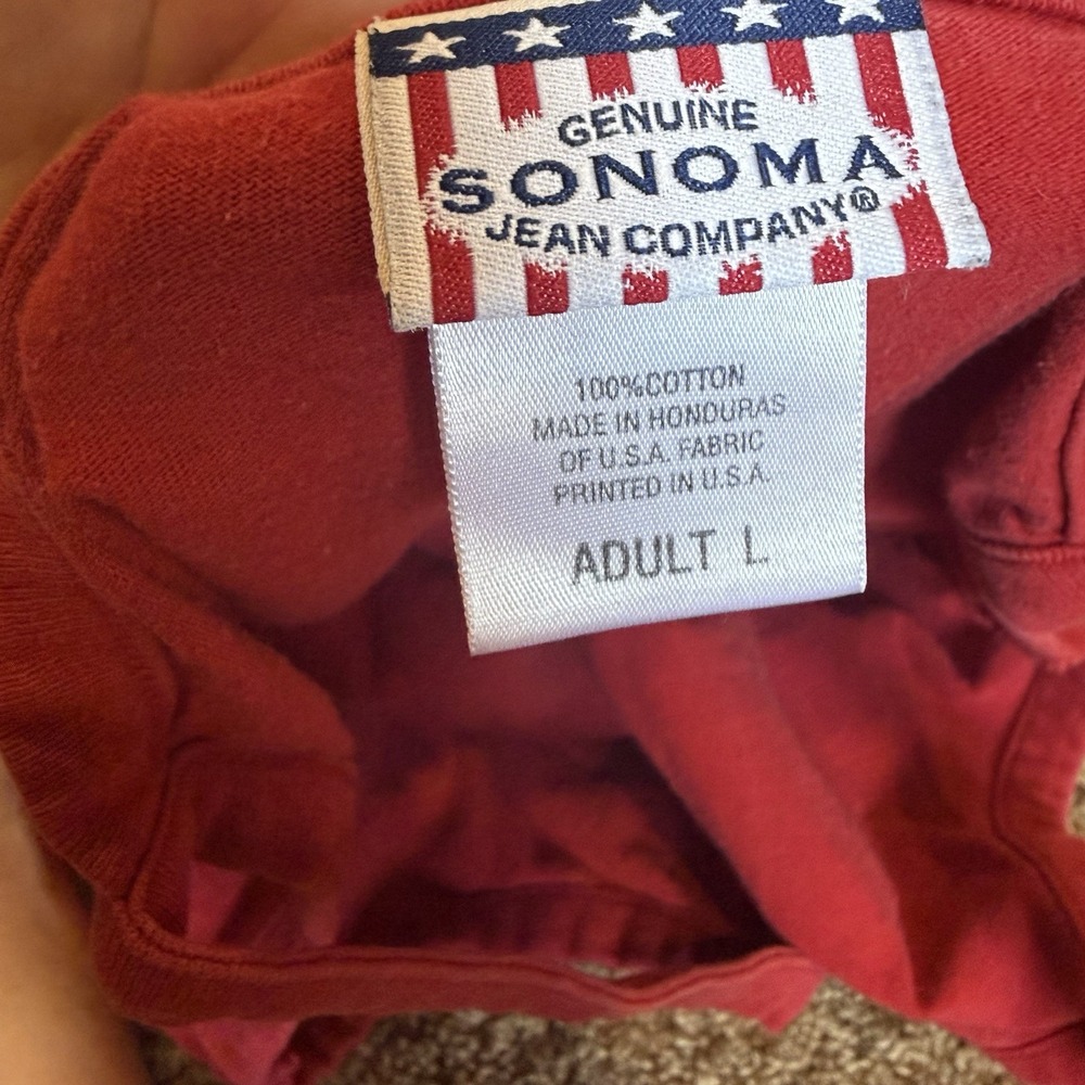 Vintage Y2K Americana Tank Top Sonoma Sz L Red USA Butterfly Cute American Girl - Picture 5 of 5